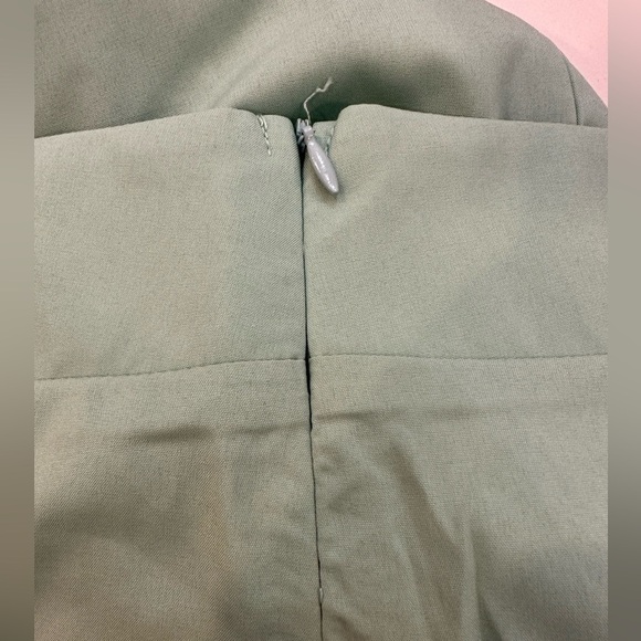 Faeriesty Green Wide Leg Pants Large Pockets Carpenter Style zipper SZ M - Picture 3 of 7